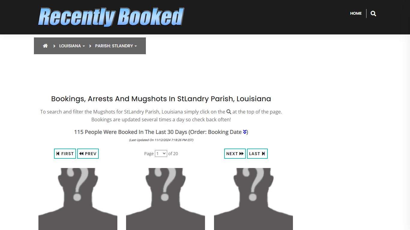 Bookings, Arrests and Mugshots in StLandry Parish, Louisiana