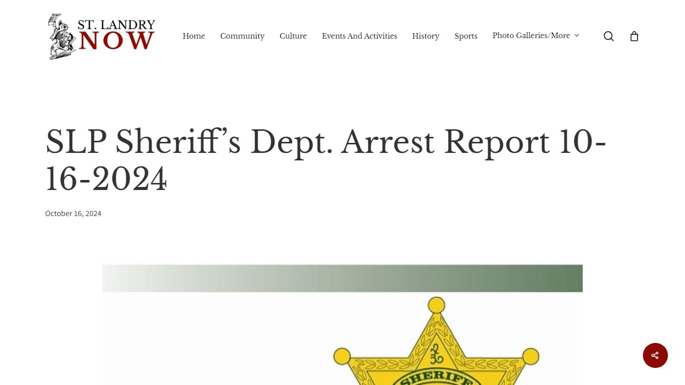 SLP Sheriff's Dept. Arrest Report 10-16-2024 » St. Landry Now Online ...